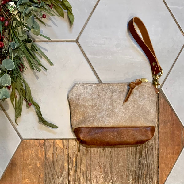 Mckenzie Mini Wristlet in Cowhide