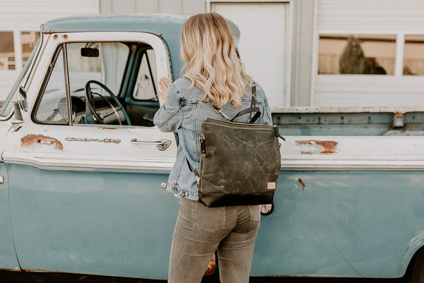 The Rouge Backpack + Crossbody in Waxed Canvas - Meant Mfg.