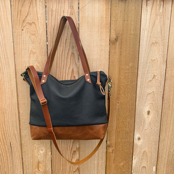 The Mercer Tote + Crossbody in Two Tone Leather - Meant Mfg.