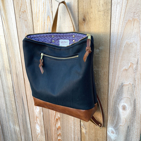 Rogue Backpack + Outsize Pocket in Perforated Leather - Meant Mfg.