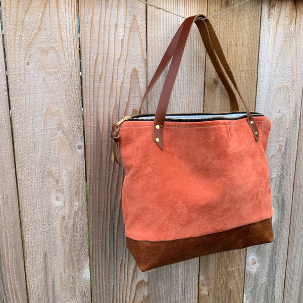 The Mercer Tote in  Leather + Suede - Meant Mfg.