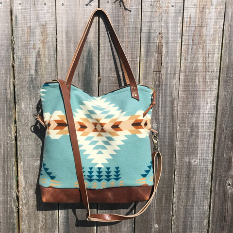 Tote Bags in Pendleton® Wool, leather, waxed canvas, suede and