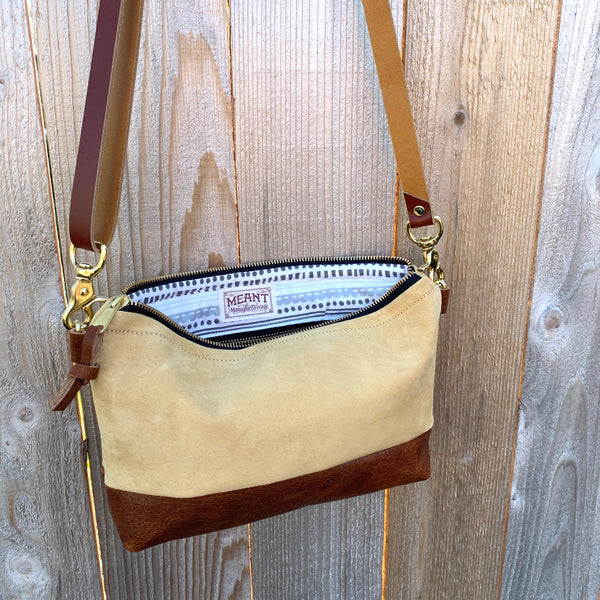 The Sutton Crossbody in Suede and Leather - Meant Mfg.