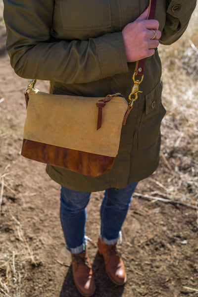 The Sutton Crossbody in Suede and Leather - Meant Mfg.