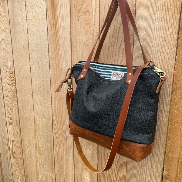 The Mercer Tote + Crossbody in Two Tone Leather - Meant Mfg.